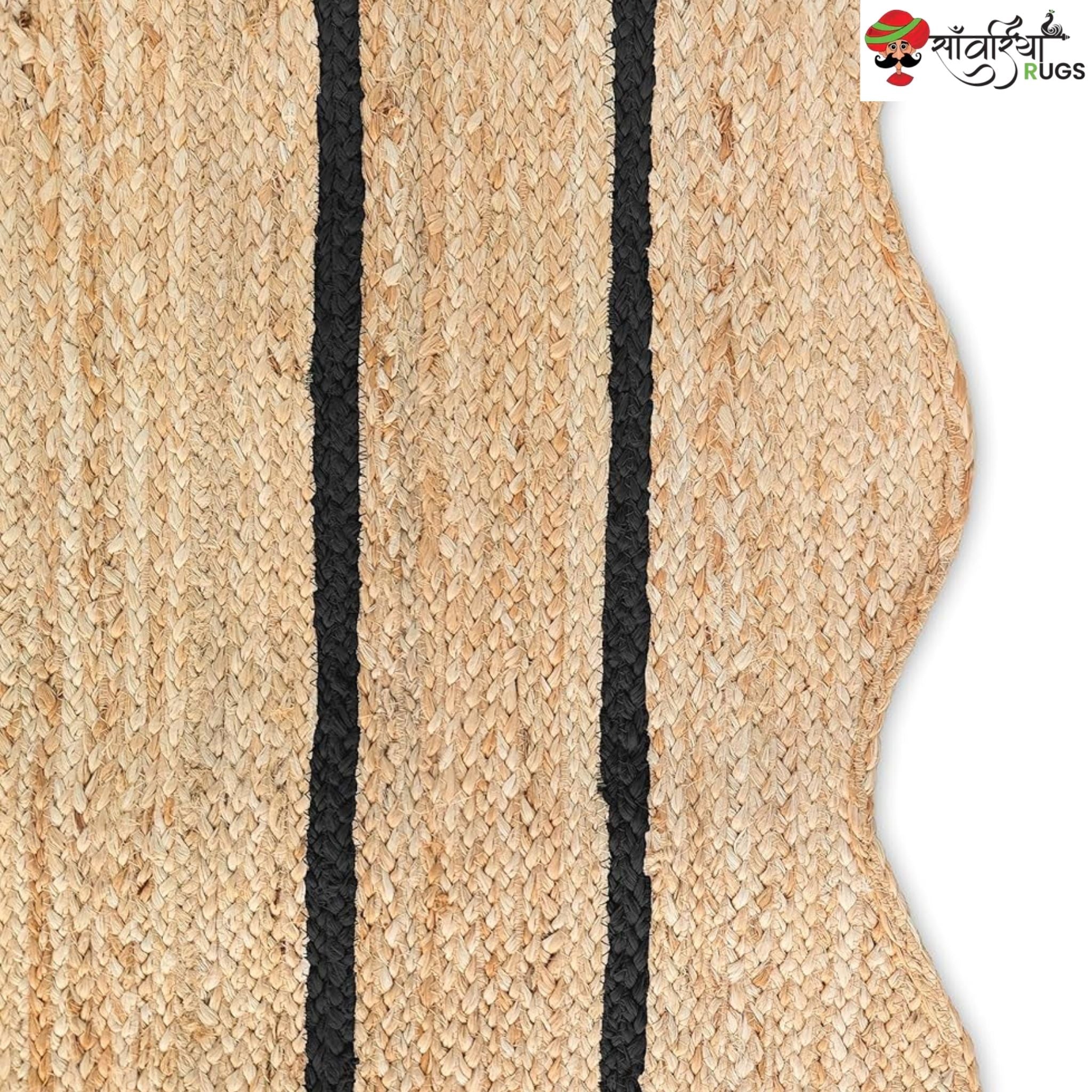 Weaving Village Wave Scalloped Natural Jute Rug – Multicolor