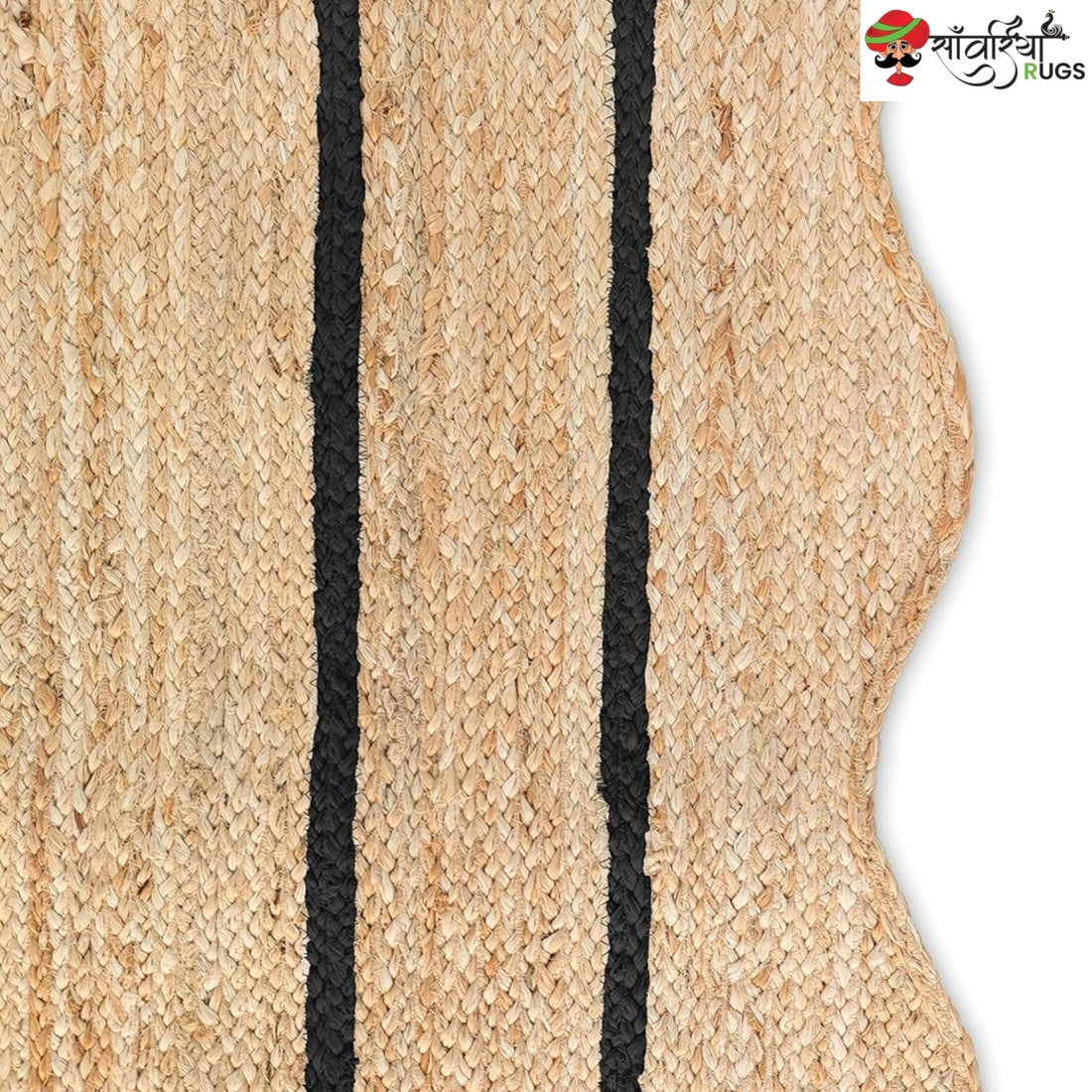 Weaving Village Wave Scalloped Natural Jute Rug – Multicolor