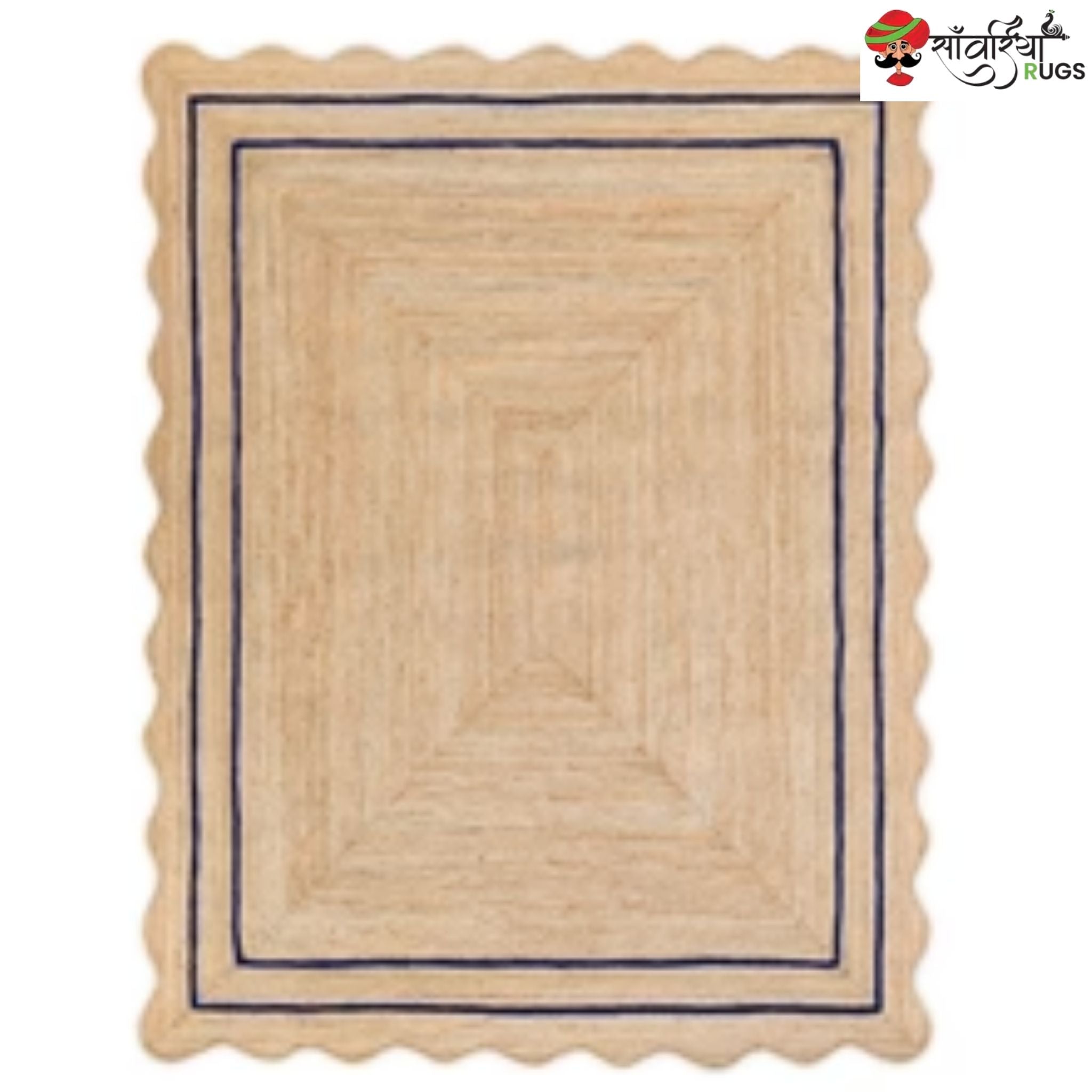 Weaving Village Wave Scalloped Natural Jute Rug – Multicolor