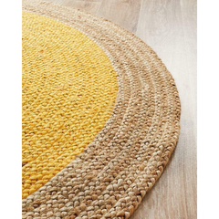 Natural border Yellow jute Round Rug, Braided Jute Rug, Bohemian Rug, Custom Size Rug, Boho Decor Rug, Round Jute Rug, Eco Friendly Rug, Large Rug