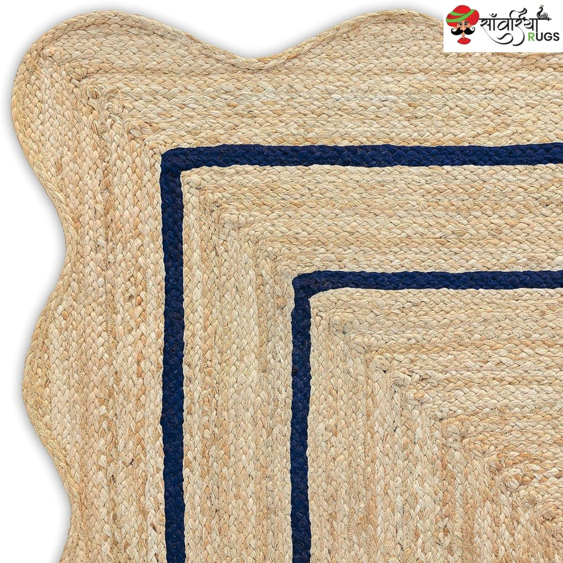 Weaving Village Wave Scalloped Natural Jute Rug – Multicolor