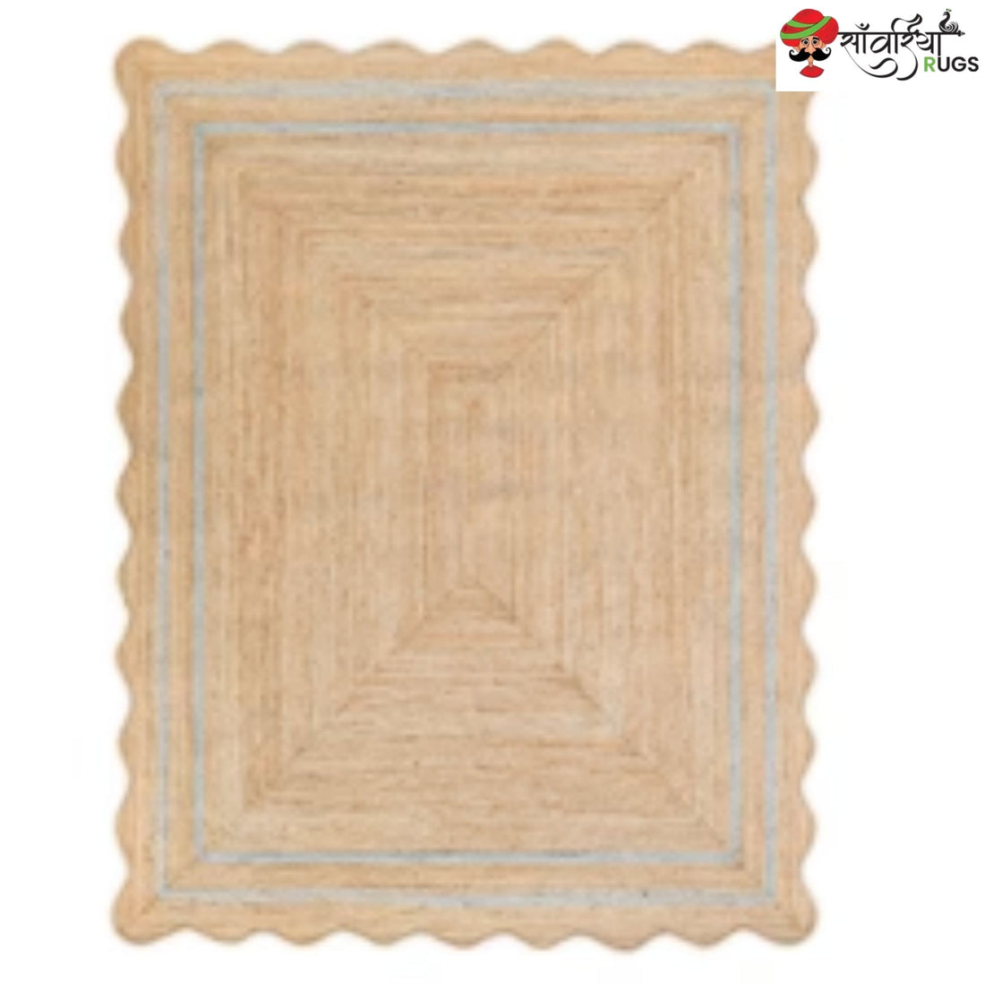 Weaving Village Wave Scalloped Natural Jute Rug – Multicolor