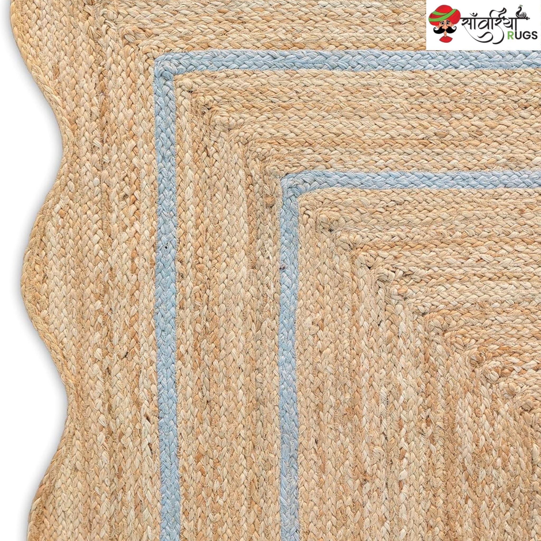 Weaving Village Wave Scalloped Natural Jute Rug – Multicolor