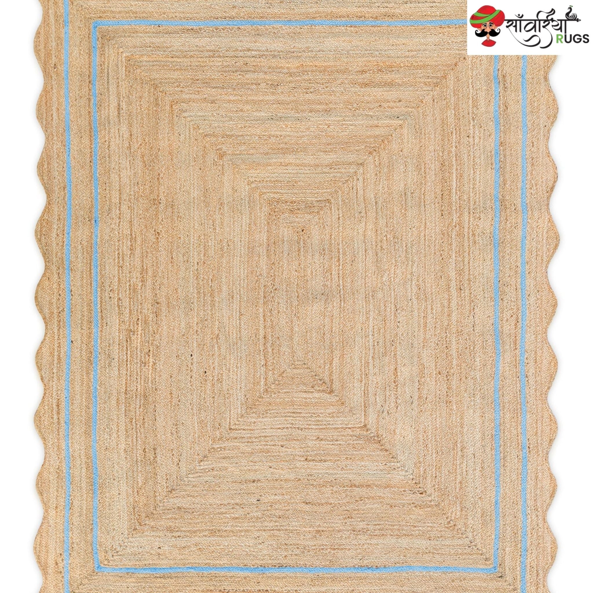 Weaving Village Wave Scalloped Natural Jute Rug – Multicolor