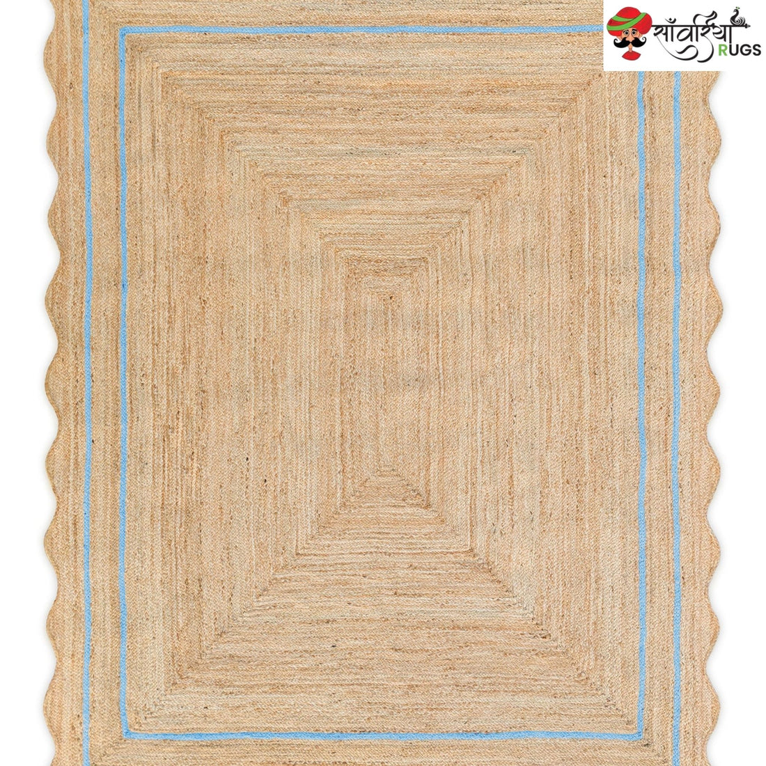 Weaving Village Wave Scalloped Natural Jute Rug – Multicolor
