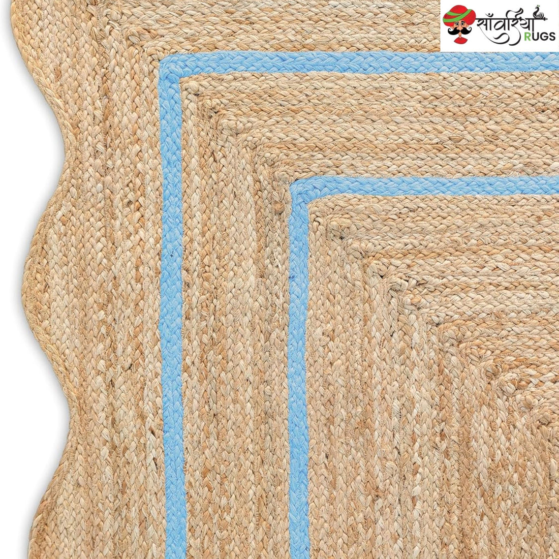 Weaving Village Wave Scalloped Natural Jute Rug – Multicolor