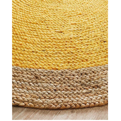 Natural border Yellow jute Round Rug, Braided Jute Rug, Bohemian Rug, Custom Size Rug, Boho Decor Rug, Round Jute Rug, Eco Friendly Rug, Large Rug