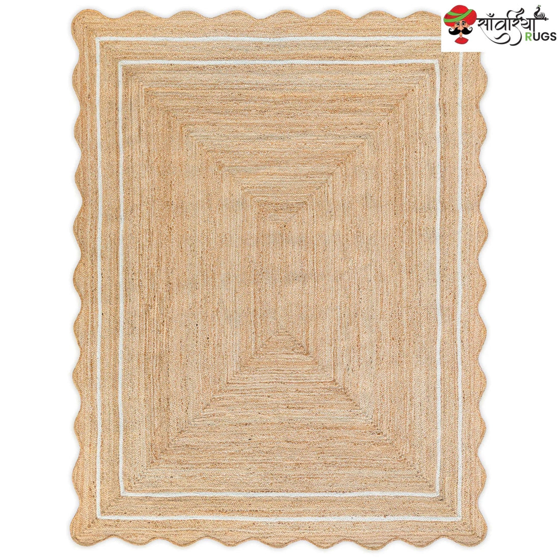 Weaving Village Wave Scalloped Natural Jute Rug – Multicolor