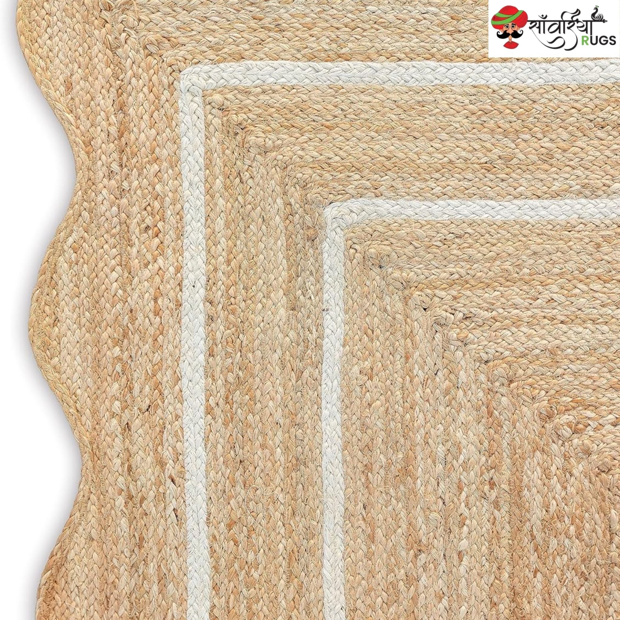 Weaving Village Wave Scalloped Natural Jute Rug – Multicolor