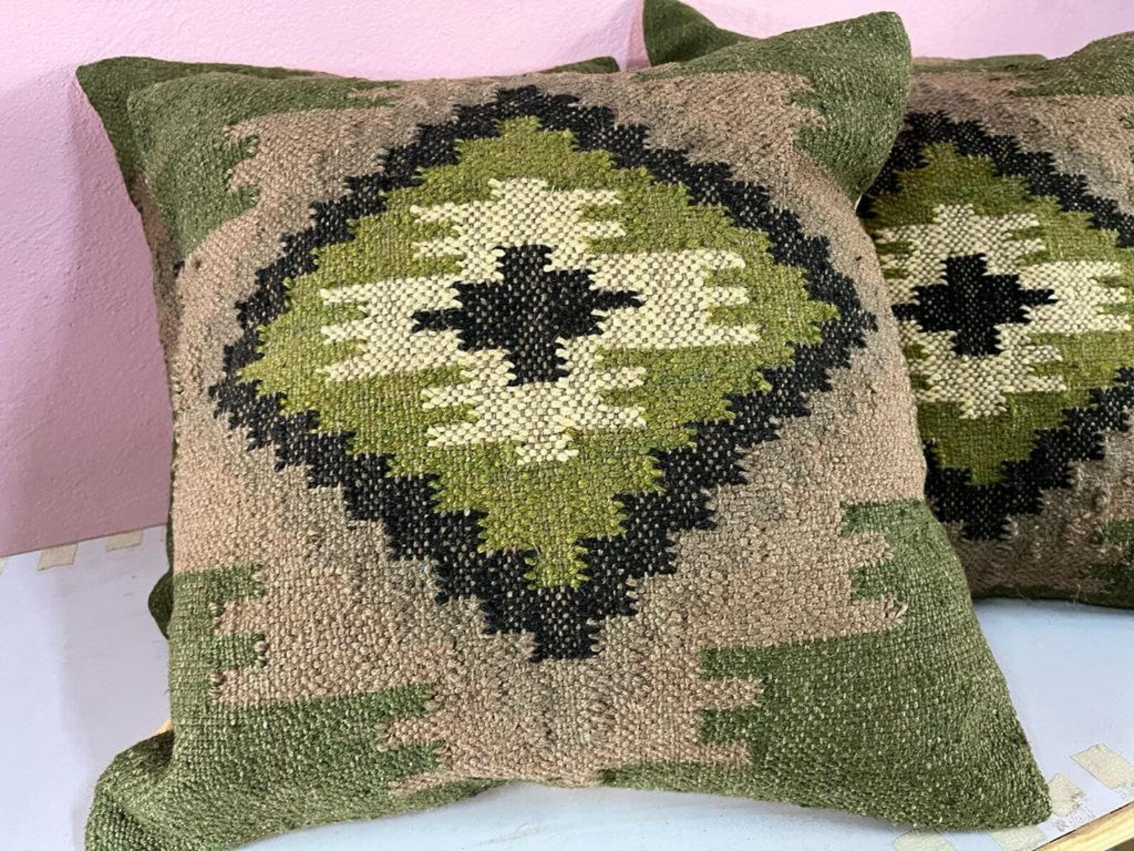 4 Set of Turkish Kilim Pillow Covers | Bohemian Home Decor