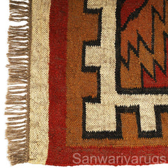 Handmade Kilim Rug  Handwoven Wool and Jute Rug Handmade Kilim Dhurrie Rug Motifs Oriental,treditional