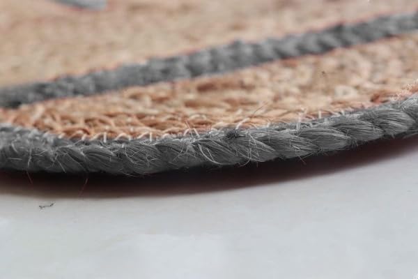 Scalloped Edge Hand Braided Jute Rectangle Rug with Custom Color Border