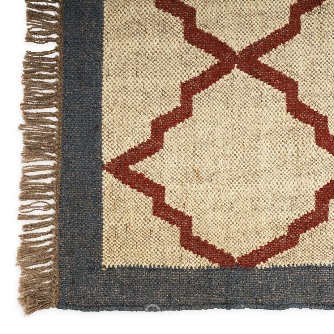 Handmade Kilim Rug  Handwoven Wool and Jute Rug Handmade Kilim Dhurrie Rug Motifs Oriental