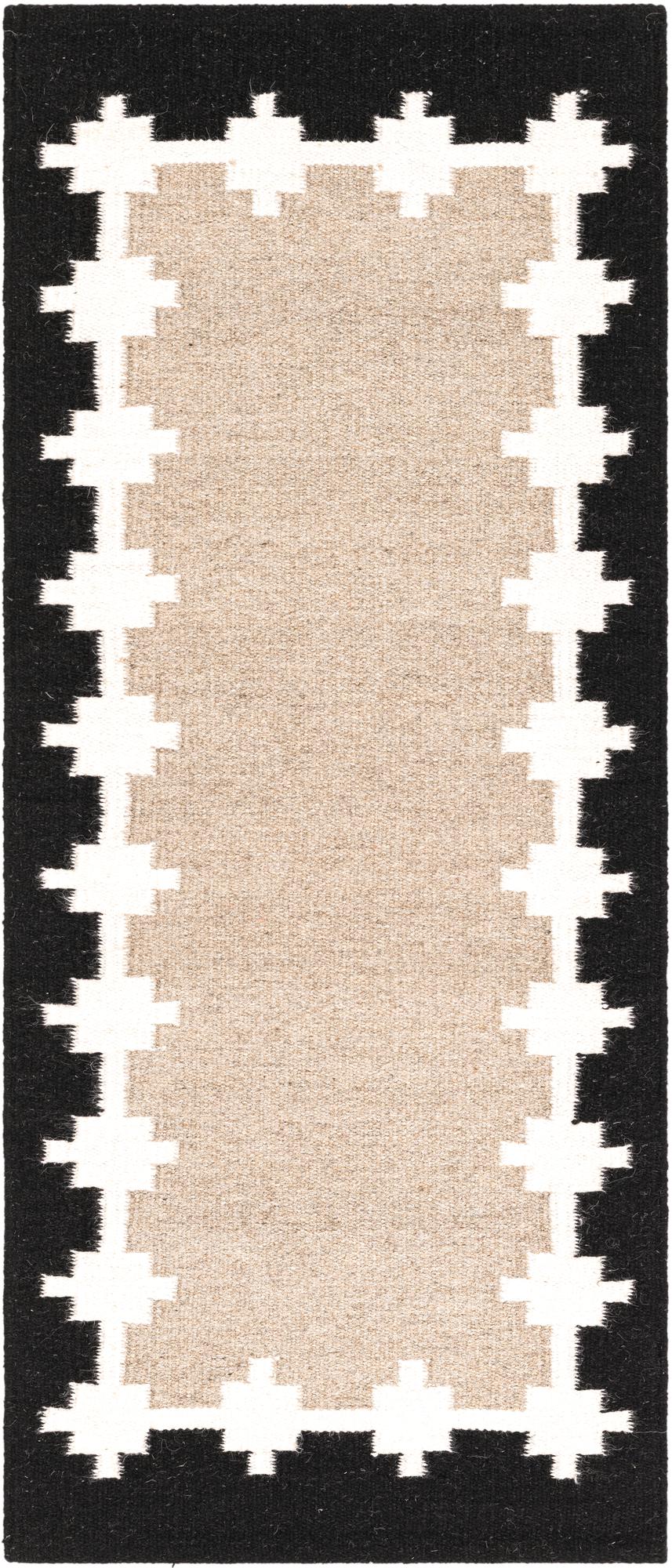 Black & White Jute Runner Rug – Eco-Friendly Hemp Fiber Hallway Carpet