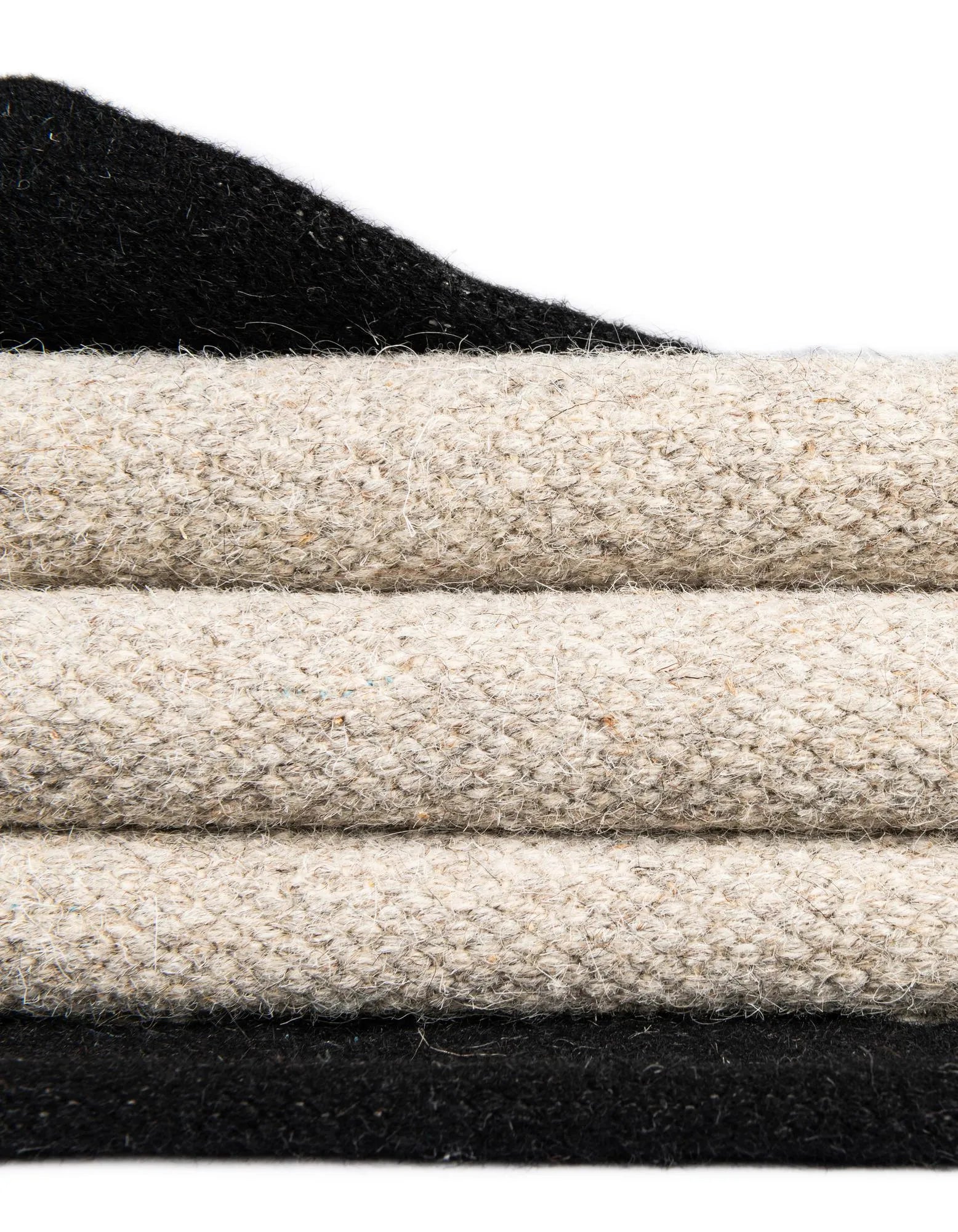 Black & White Jute Runner Rug – Eco-Friendly Hemp Fiber Hallway Carpet