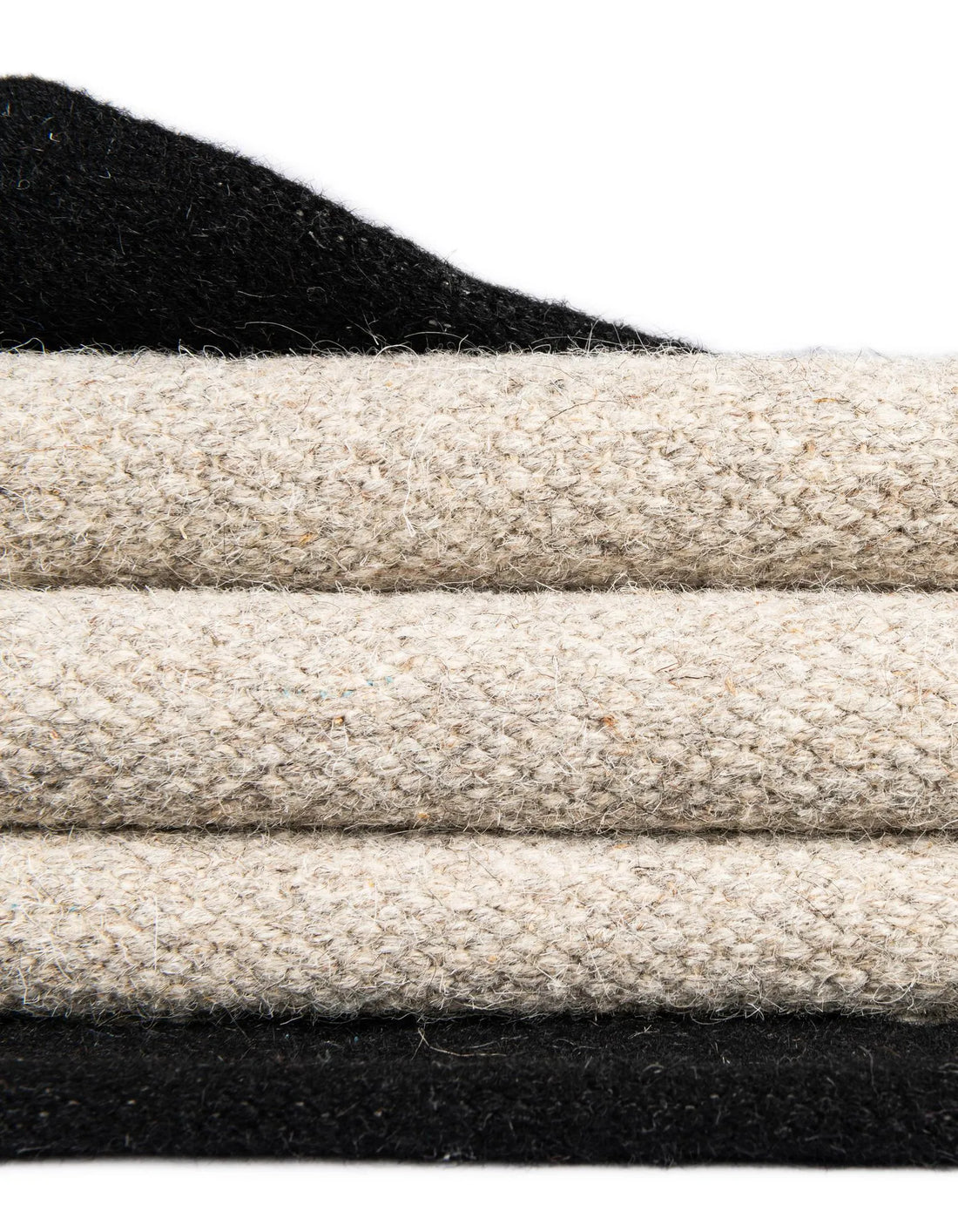 Black & White Jute Runner Rug – Eco-Friendly Hemp Fiber Hallway Carpet
