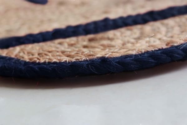 Scalloped Edge Hand Braided Jute Rectangle Rug with Custom Color Border