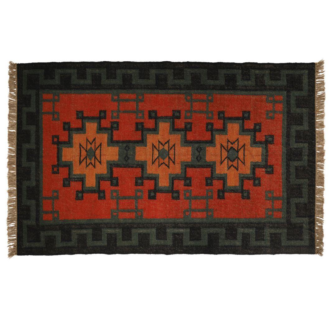 Handmade Kilim Rug  Handwoven Wool and Jute Rug Handmade Kilim Dhurrie Rug Motifs Oriental,home