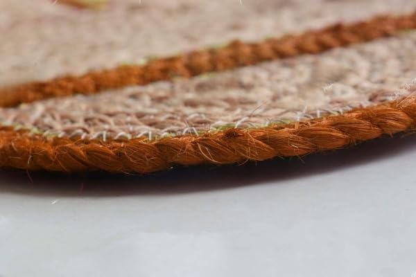 Scalloped Edge Hand Braided Jute Rectangle Rug with Custom Color Border