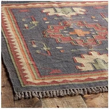 Sanwariya Rugs Export Kilim Sagrada Southwestern Geometric Area Rug, Premium Indian (8x10 Ft)