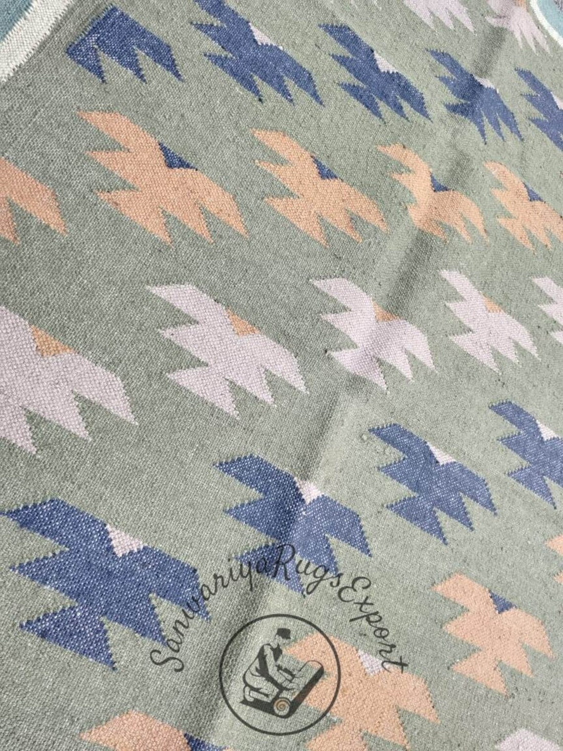 Kilim Rug Handwoven Wool and Jute Rug Handmade | Traditional Indian Dhurrie Area Carpet