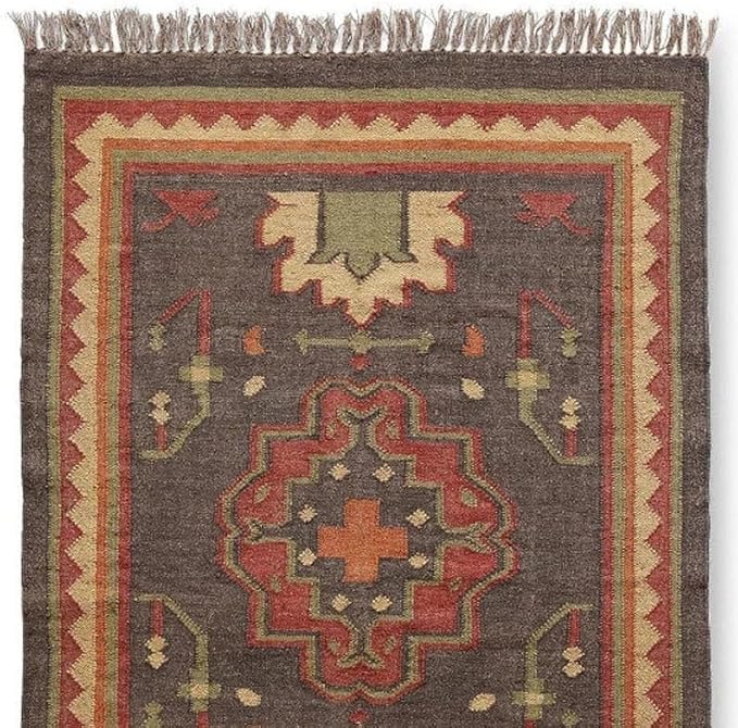 Sanwariya Rugs Export Kilim Sagrada Southwestern Geometric Area Rug, Premium Indian (8x10 Ft)