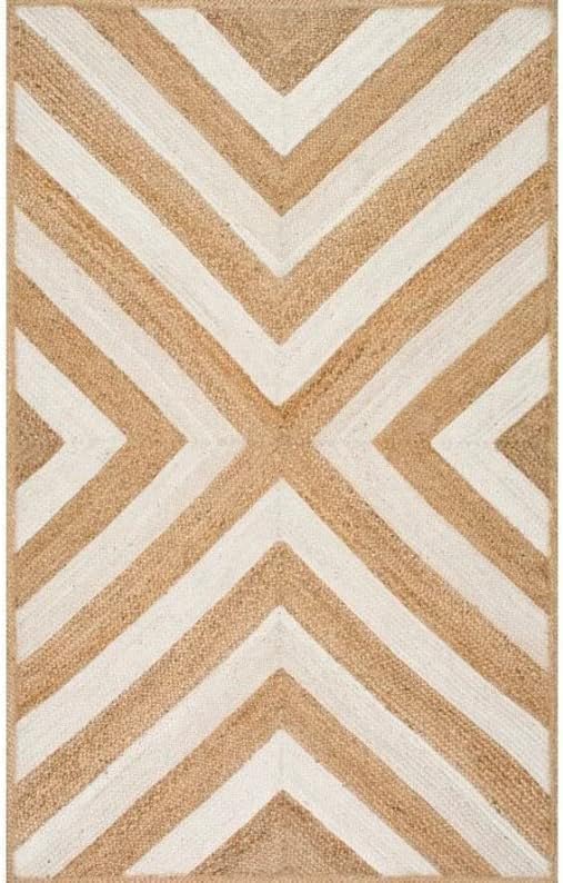 Handwoven Natural Jute Braided Area Rug, Bohemian, Coastal, Farmhouse Style, Custom Decorative