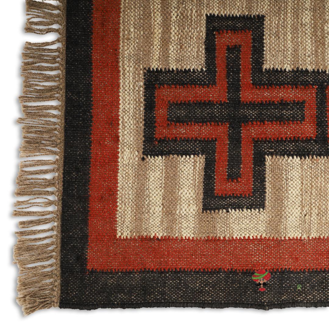 Handmade Kilim Rug  Handwoven Wool and Jute Rug Handmade Kilim Dhurrie Rug Motifs Oriental,Treditional