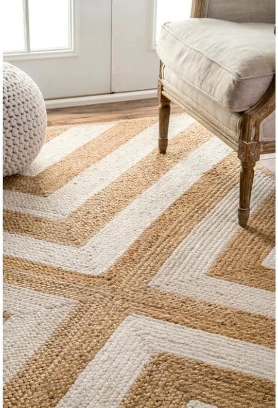 Handwoven Natural Jute Braided Area Rug, Bohemian, Coastal, Farmhouse Style, Custom Decorative