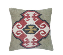 Vintage Wool And Jute Kilim Pillowcaes