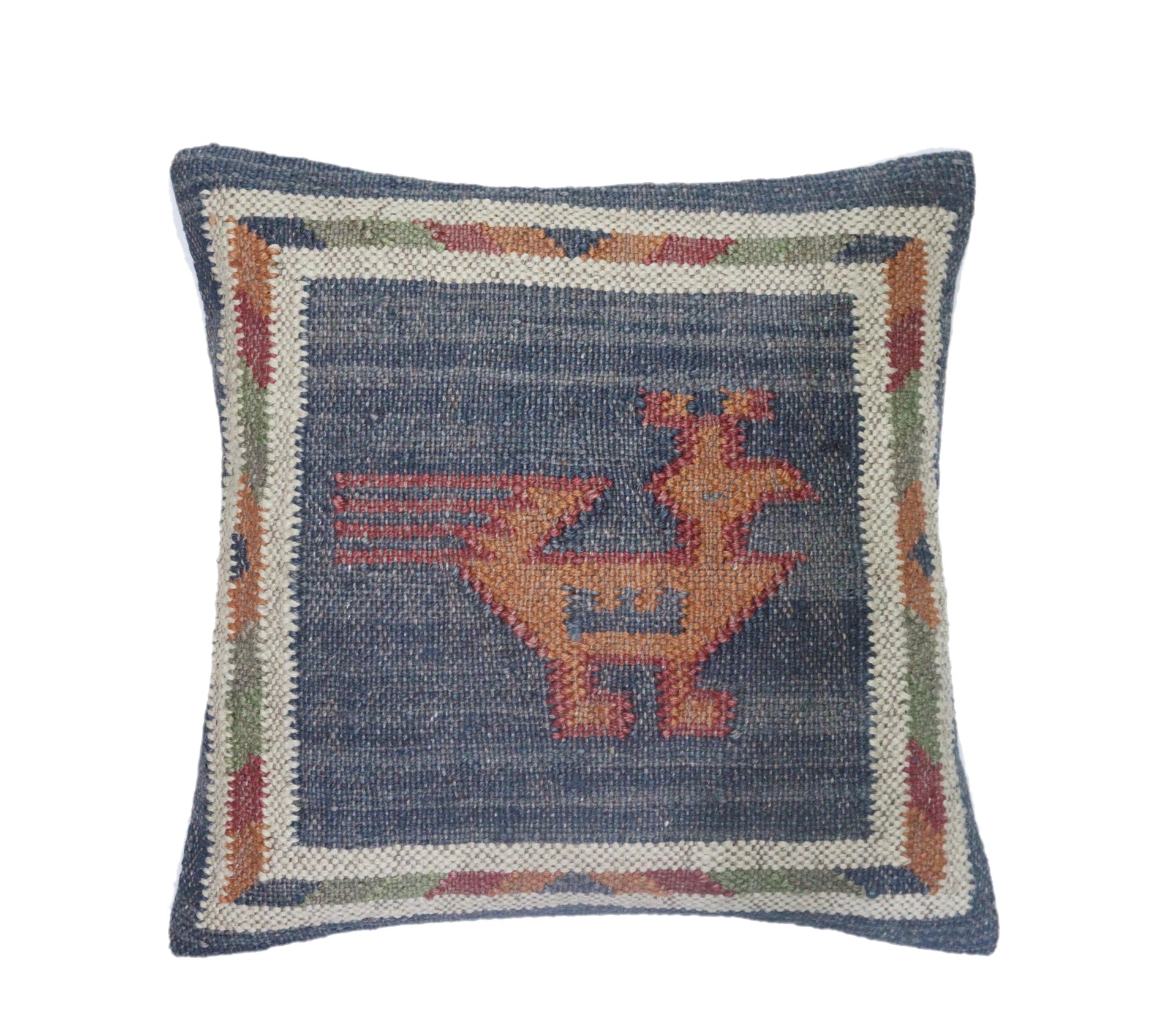 Vintage Wool And Jute Kilim Pillowcaes