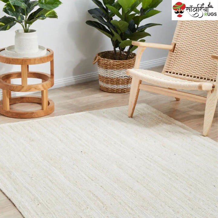 Multicolor Braided Jute Area Rug – Handmade Natural Fiber Carpet