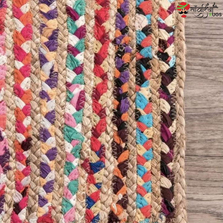 Braided Rug Runner – Multicolor Boho Chindi Carpet