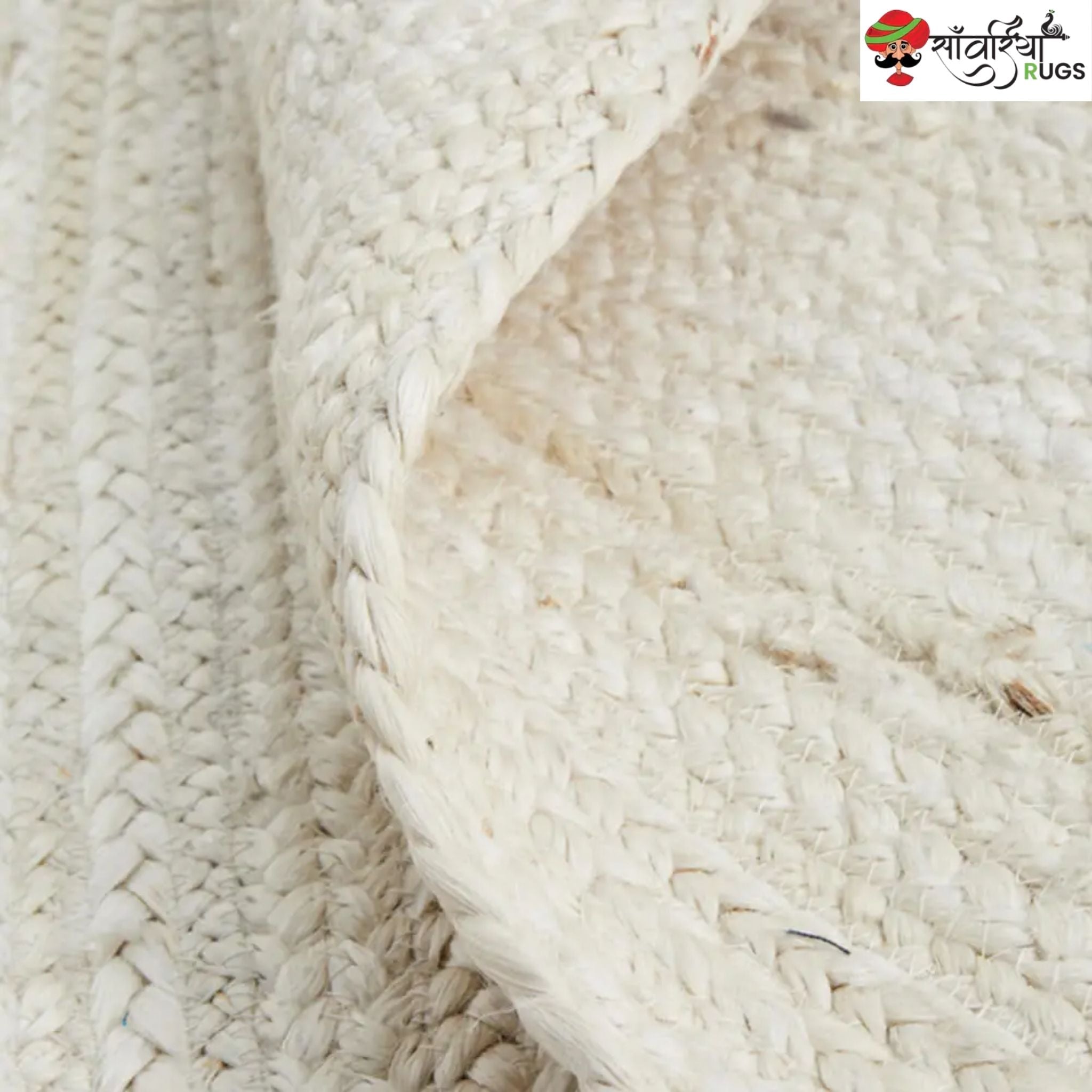 Multicolor Braided Jute Area Rug – Handmade Natural Fiber Carpet