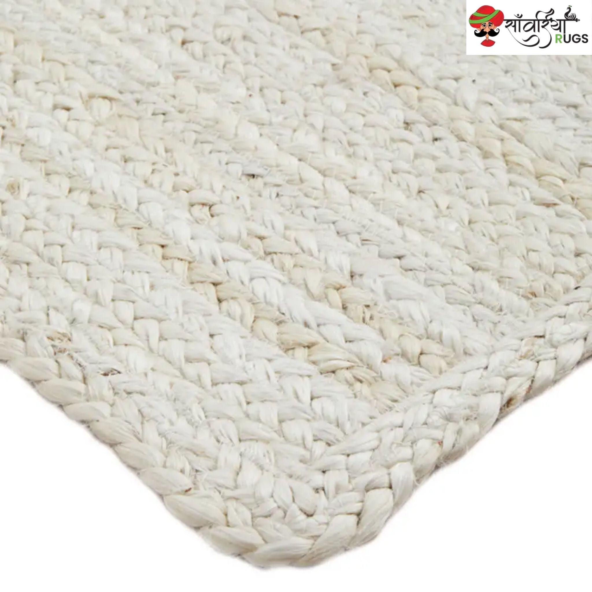 Multicolor Braided Jute Area Rug – Handmade Natural Fiber Carpet