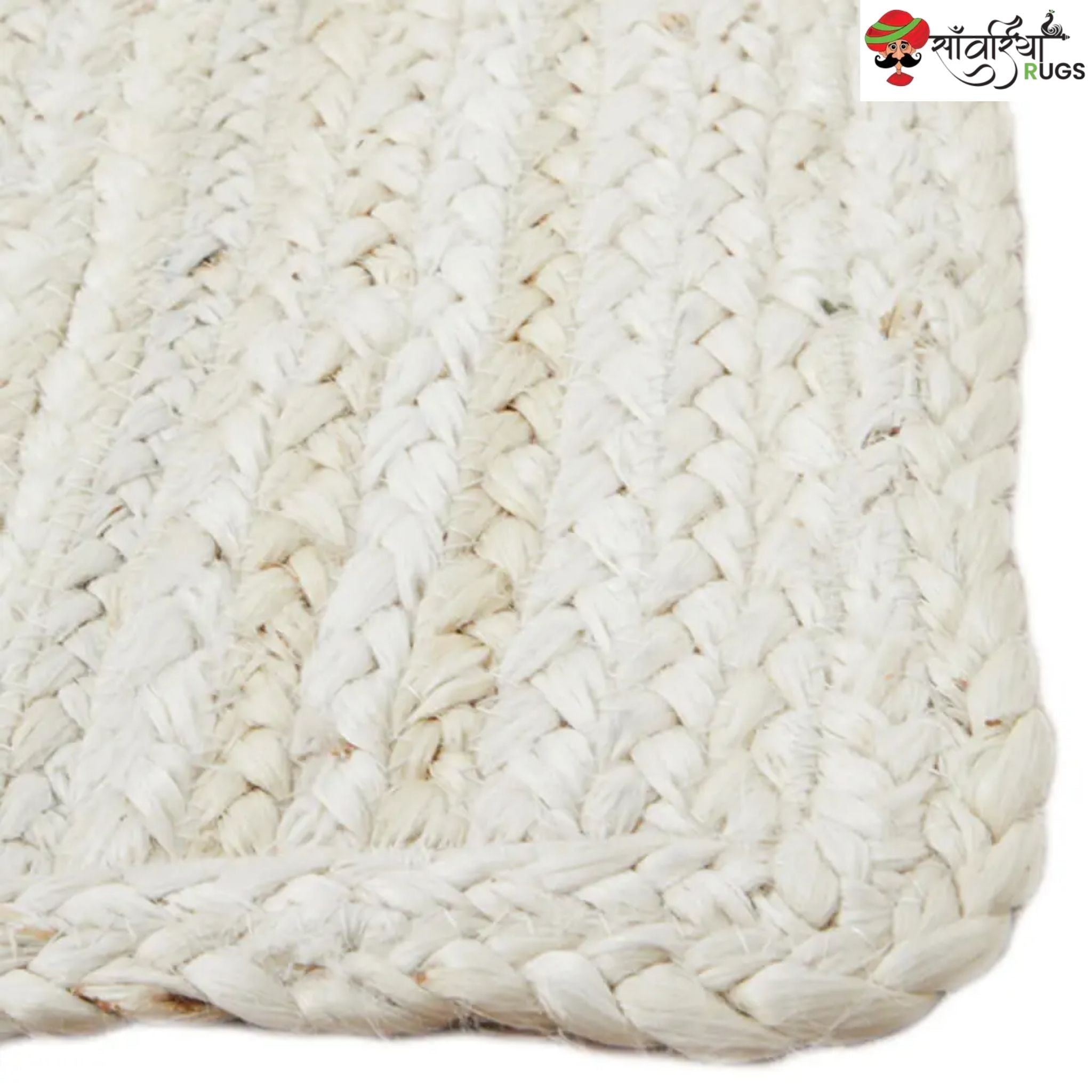 Multicolor Braided Jute Area Rug – Handmade Natural Fiber Carpet