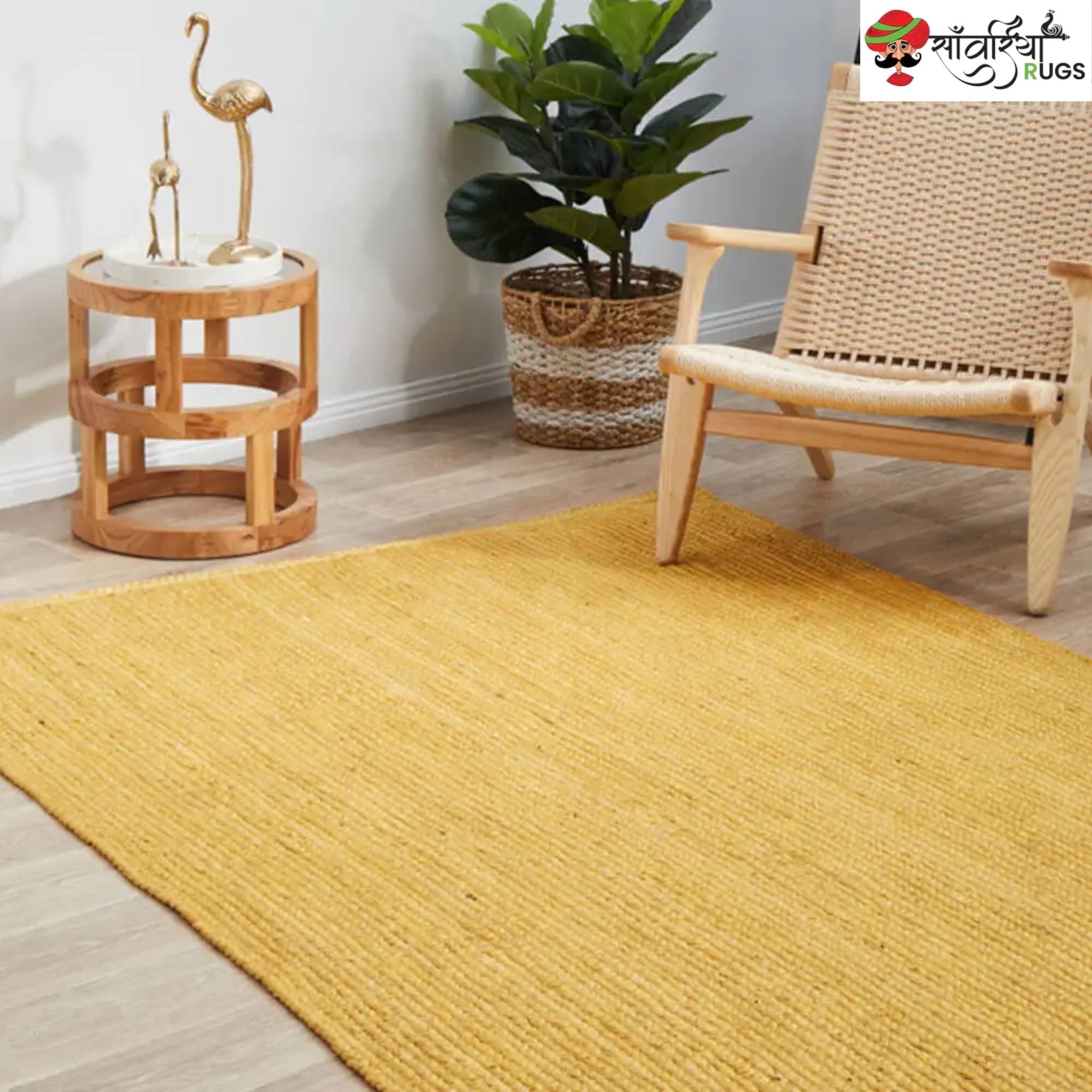 Multicolor Braided Jute Area Rug – Handmade Natural Fiber Carpet