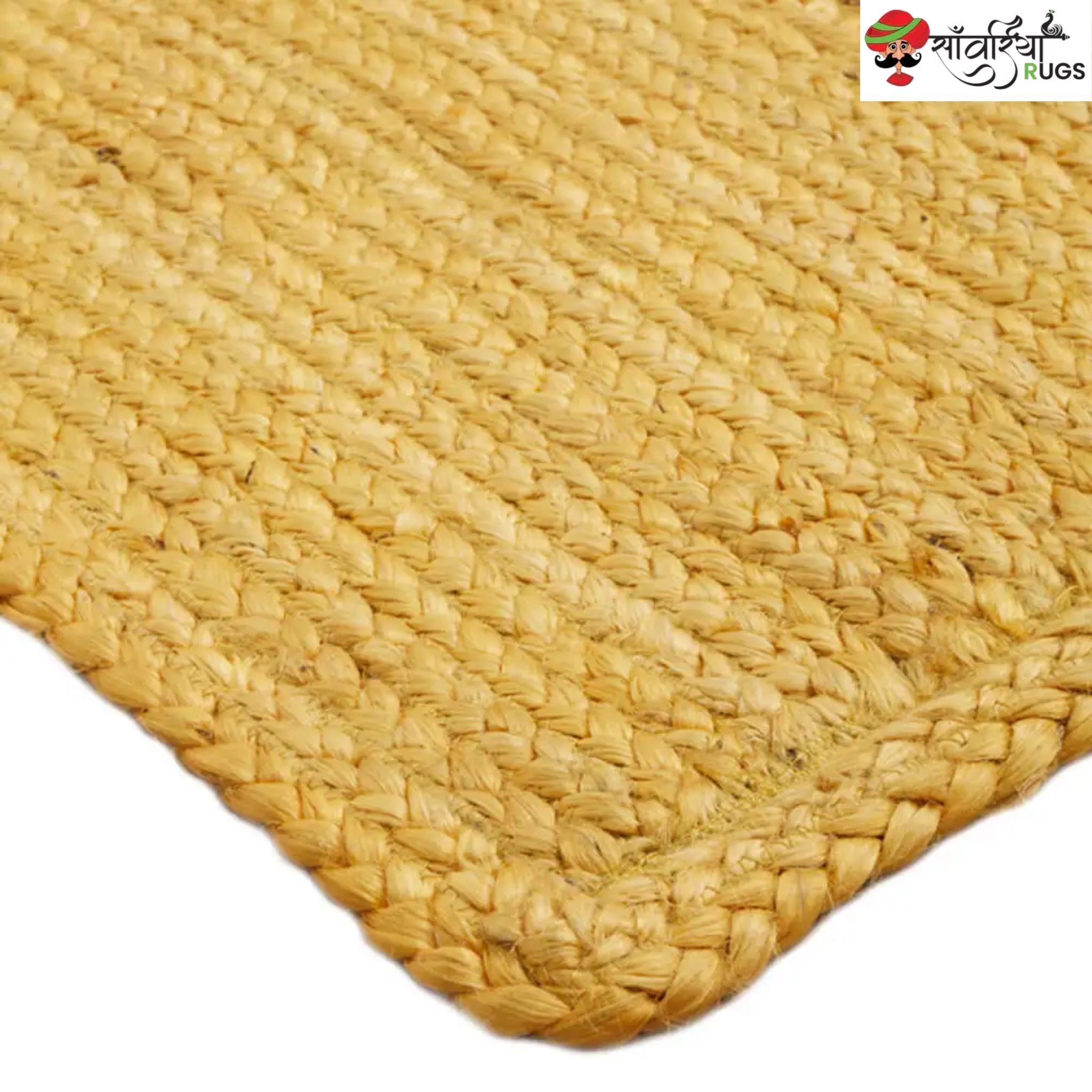 Multicolor Braided Jute Area Rug – Handmade Natural Fiber Carpet