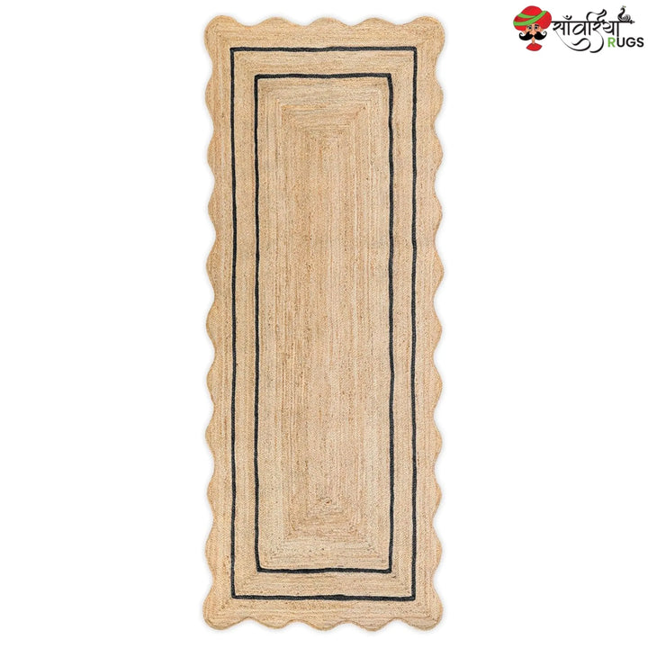 Wave Scalloped Natural Jute Runner – Multicolor