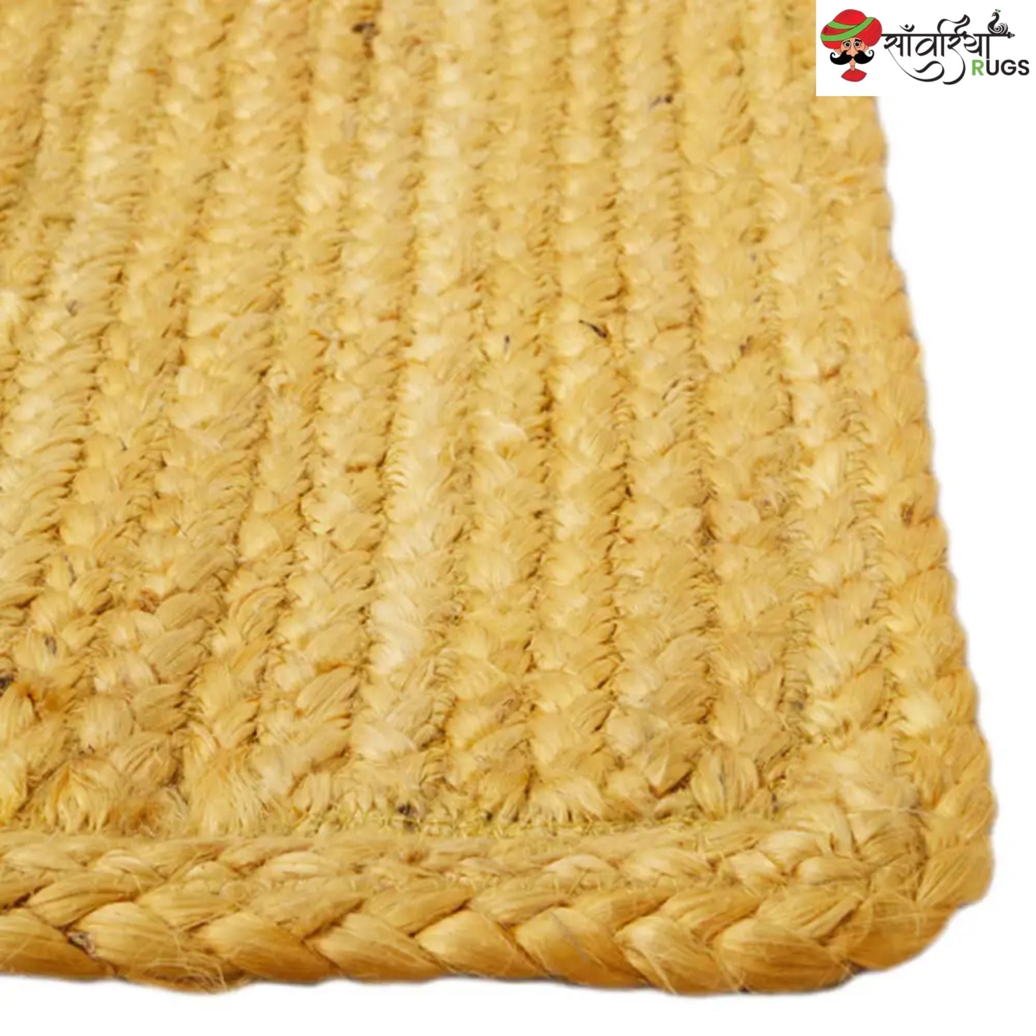 Multicolor Braided Jute Area Rug – Handmade Natural Fiber Carpet