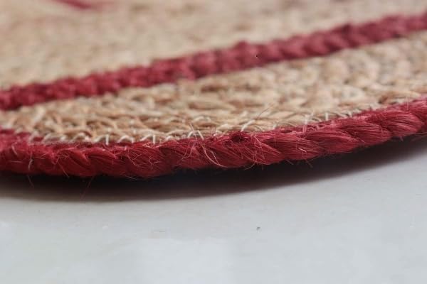 Scalloped Edge Hand Braided Jute Rectangle Rug with Custom Color Border