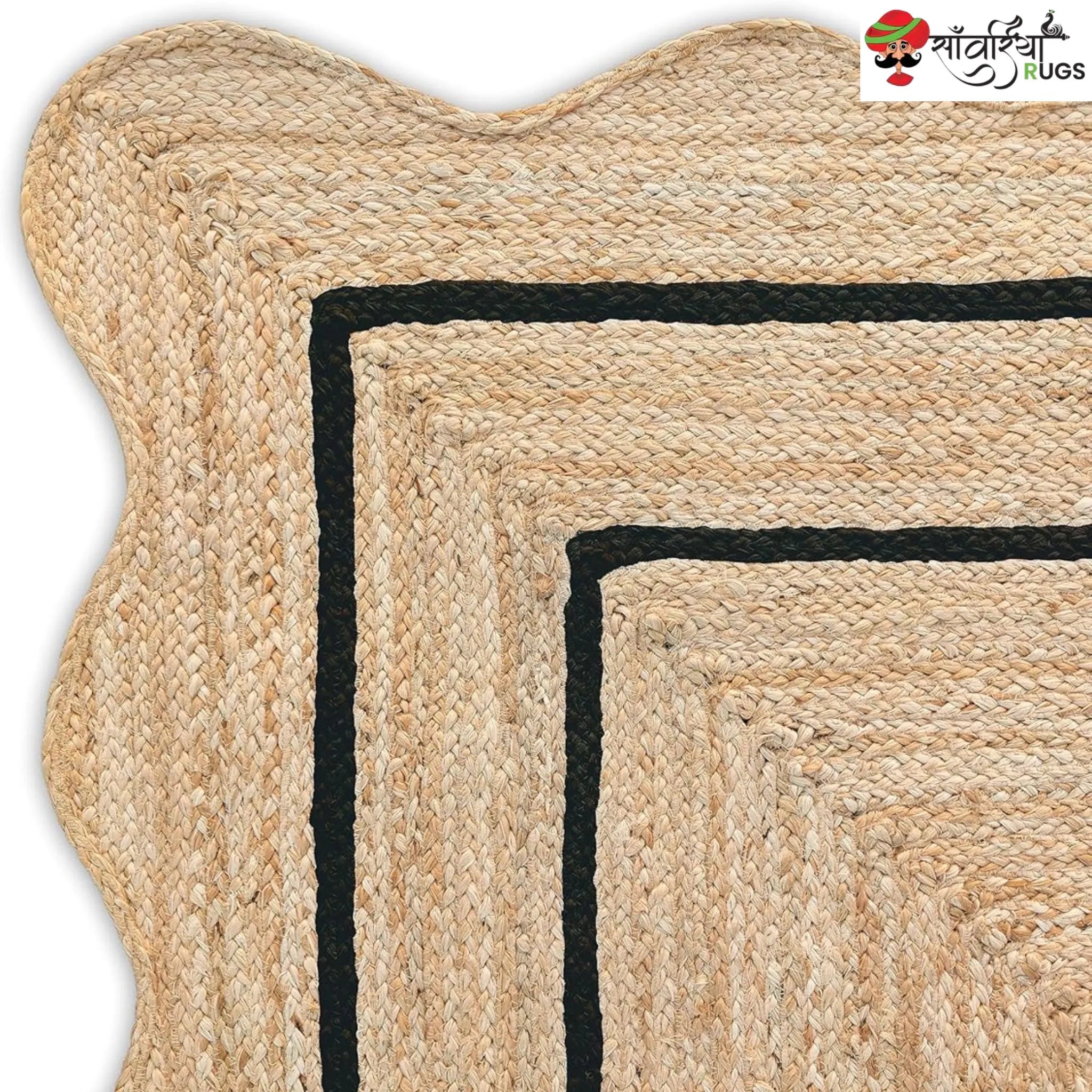 Wave Scalloped Natural Jute Runner – Multicolor