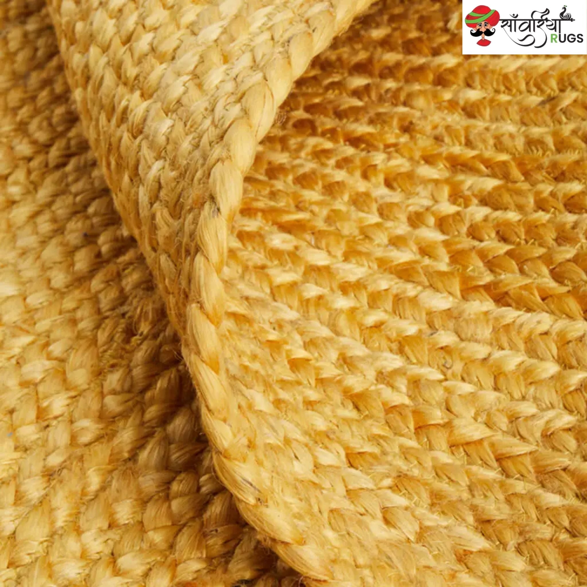 Multicolor Braided Jute Area Rug – Handmade Natural Fiber Carpet