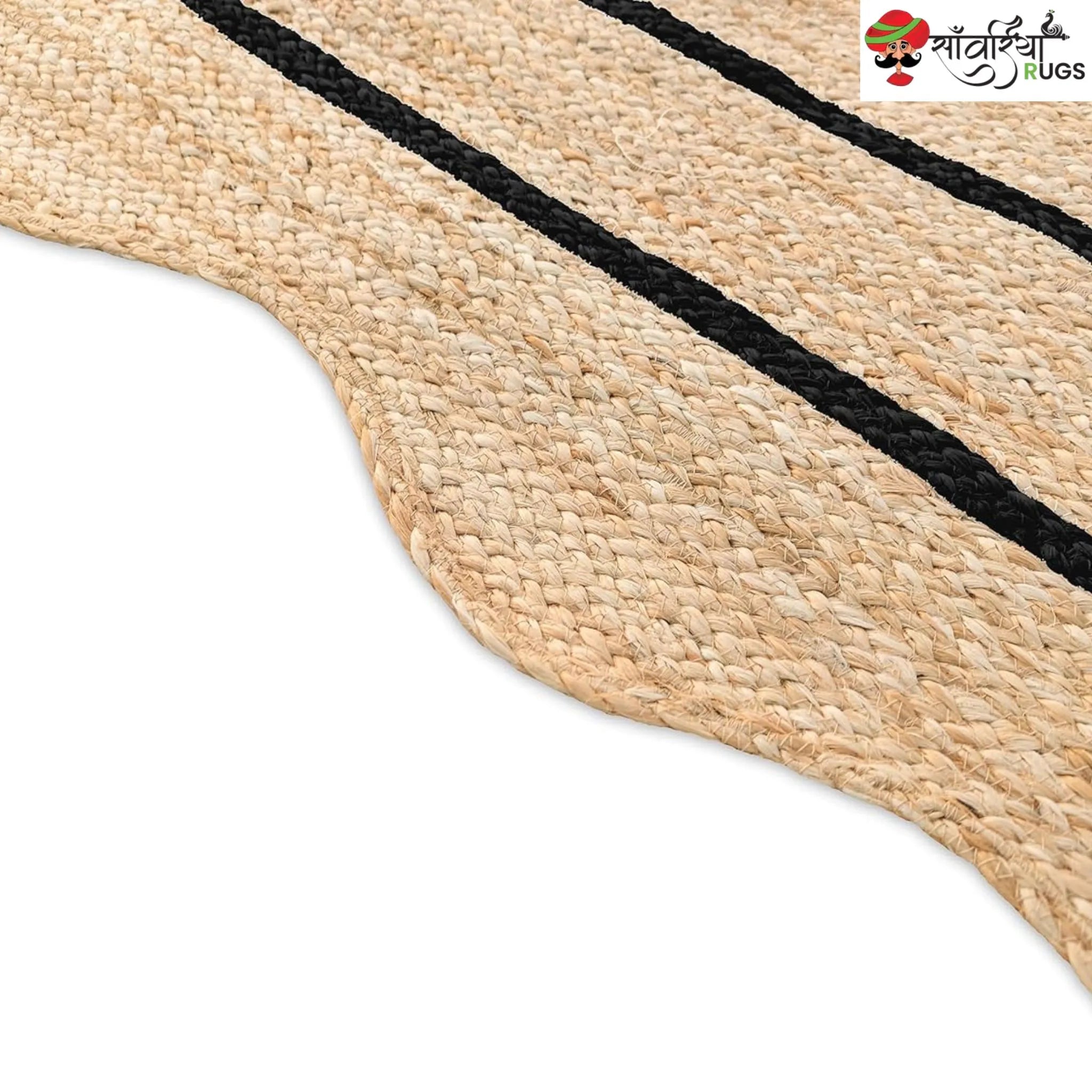 Wave Scalloped Natural Jute Runner – Multicolor