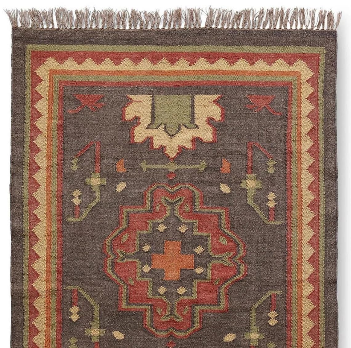 Sanwariya Rugs Export Kilim Sagrada Southwestern Geometric Area Rug, Premium Indian (8x10 Ft)