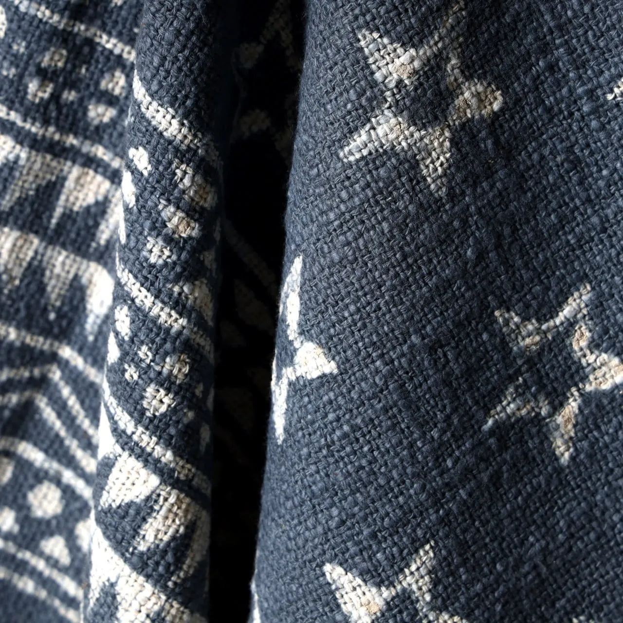 Indigo Star Pattern Cotton Throw Blanket 50x70 | Sanwariya Rugs