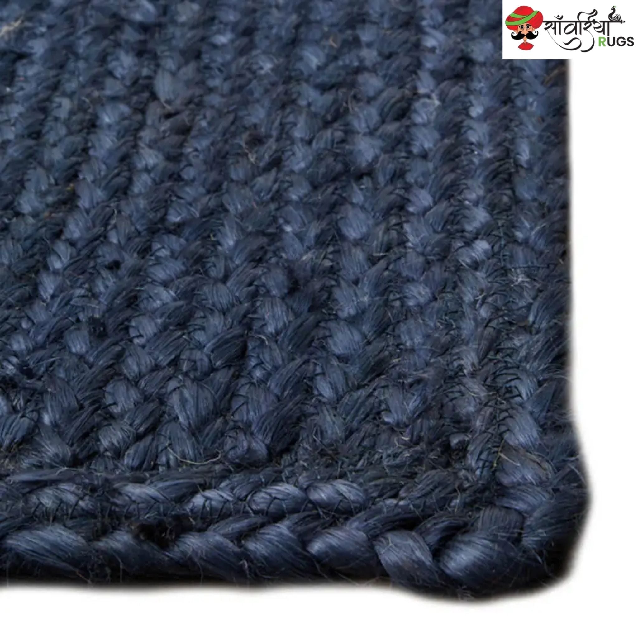 Multicolor Braided Jute Area Rug – Handmade Natural Fiber Carpet