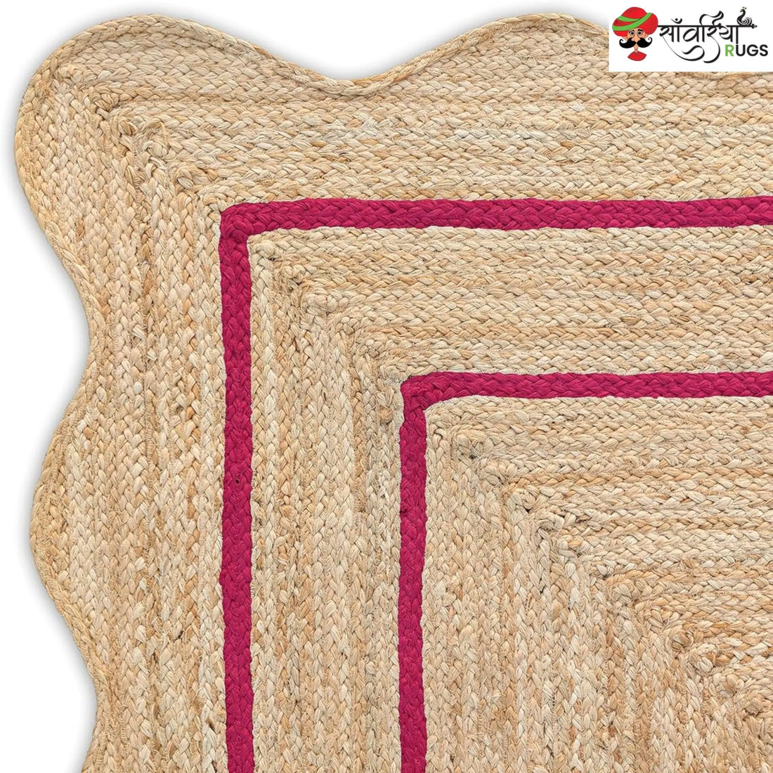 Wave Scalloped Natural Jute Runner – Multicolor