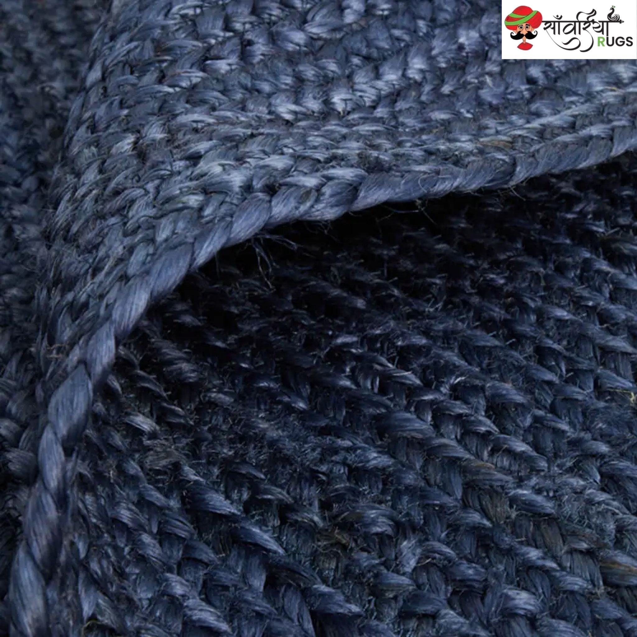 Multicolor Braided Jute Area Rug – Handmade Natural Fiber Carpet