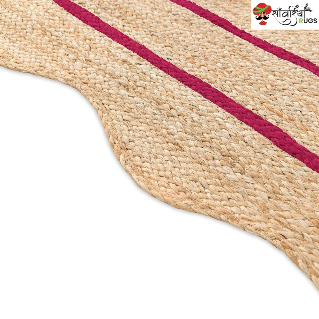 Wave Scalloped Natural Jute Runner – Multicolor